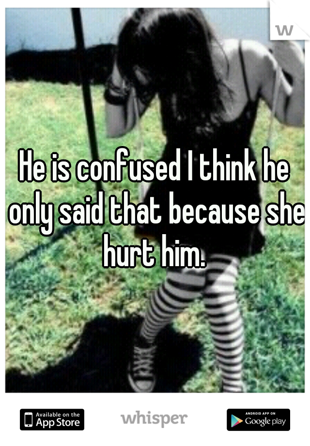 He is confused I think he only said that because she hurt him. 