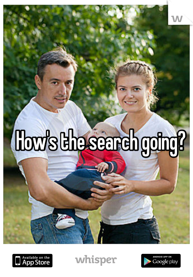 How's the search going? 