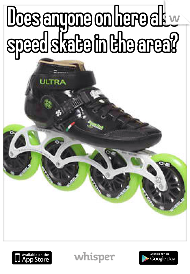 Does anyone on here also speed skate in the area?
