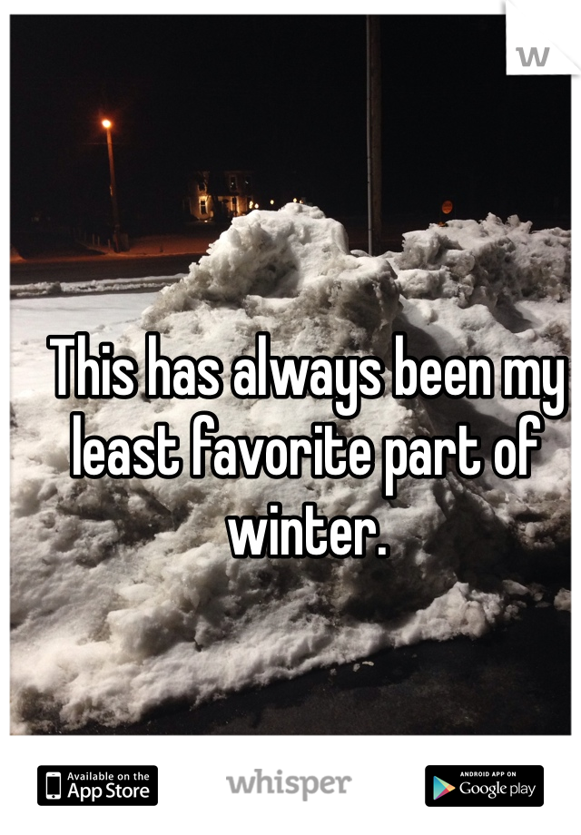This has always been my least favorite part of winter. 