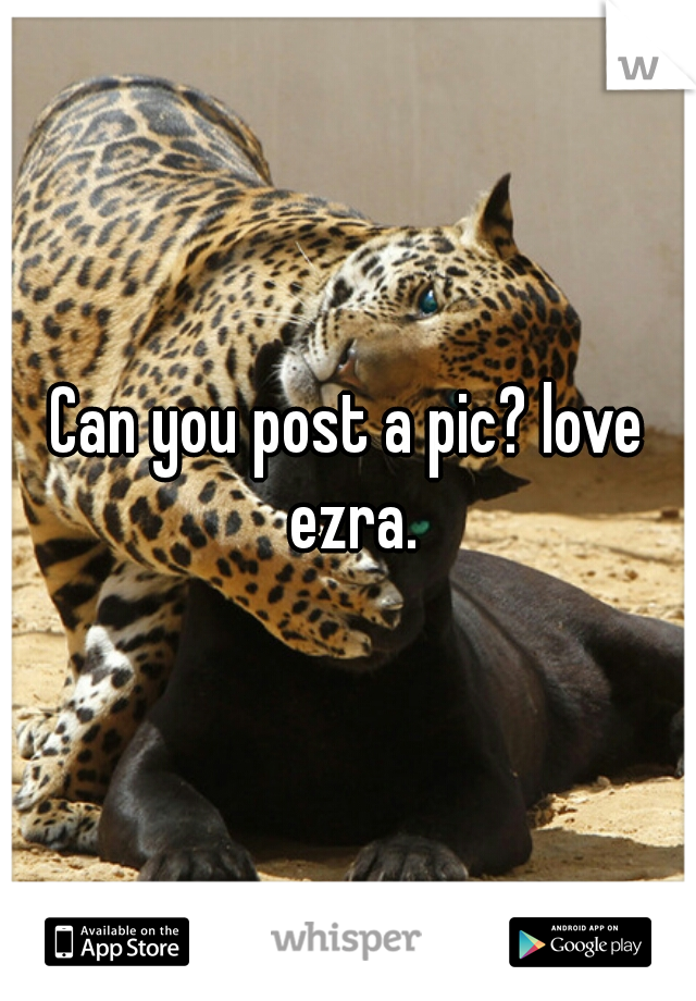 Can you post a pic? love ezra.