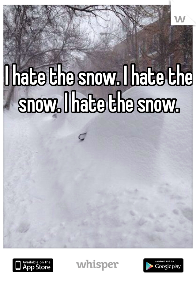 I hate the snow. I hate the snow. I hate the snow. 