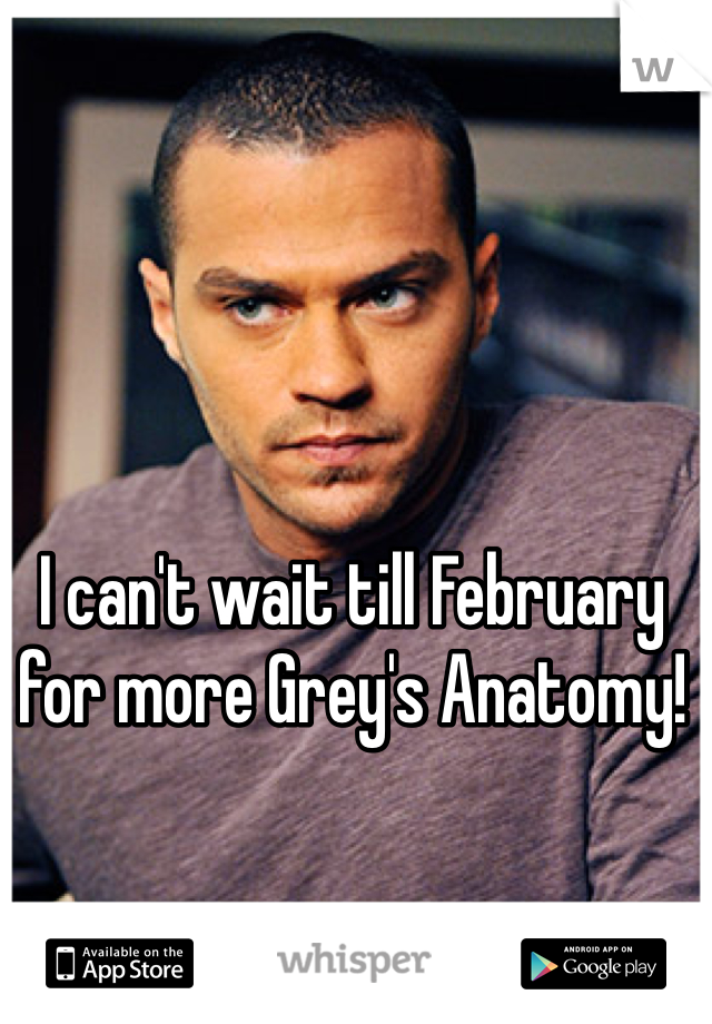 I can't wait till February for more Grey's Anatomy! 