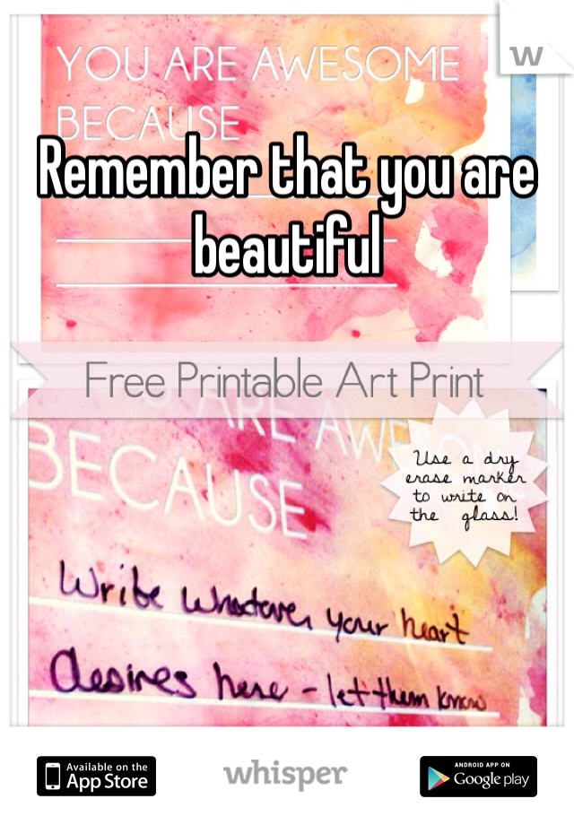 Remember that you are beautiful 