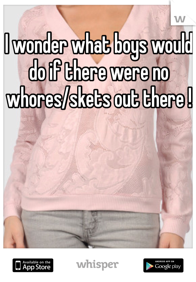 I wonder what boys would do if there were no whores/skets out there !
