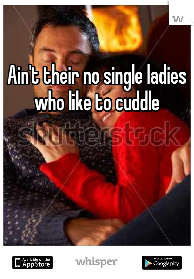 Ain't their no single ladies who like to cuddle