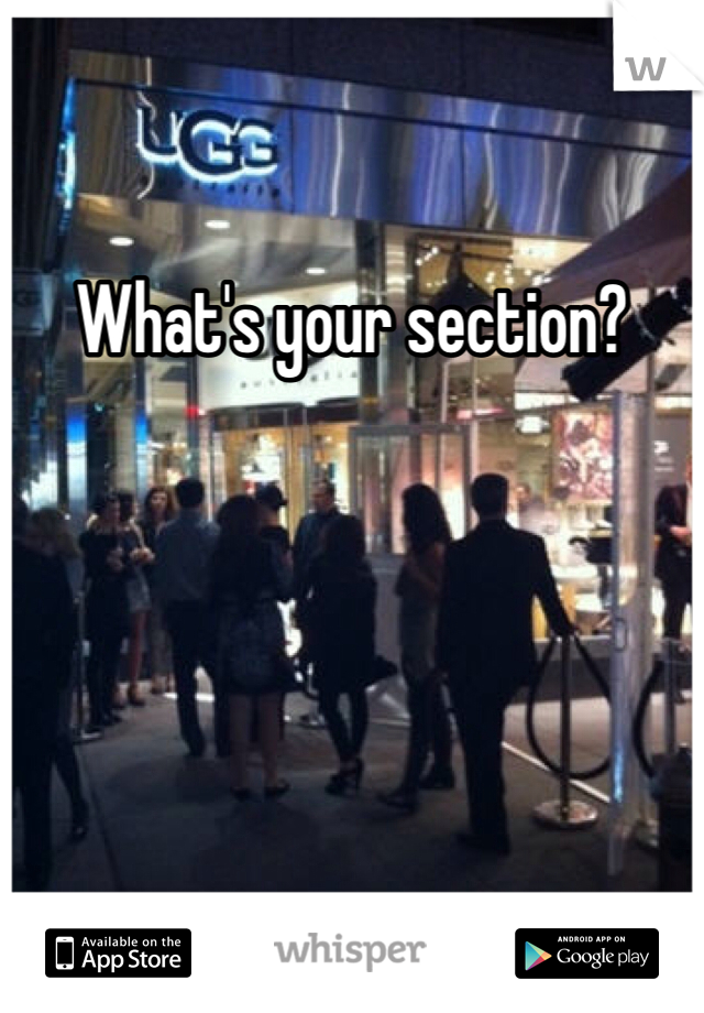 What's your section?