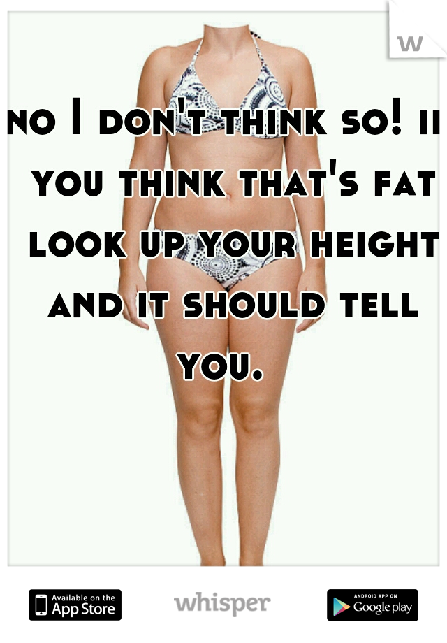 no I don't think so! if you think that's fat look up your height and it should tell you.  