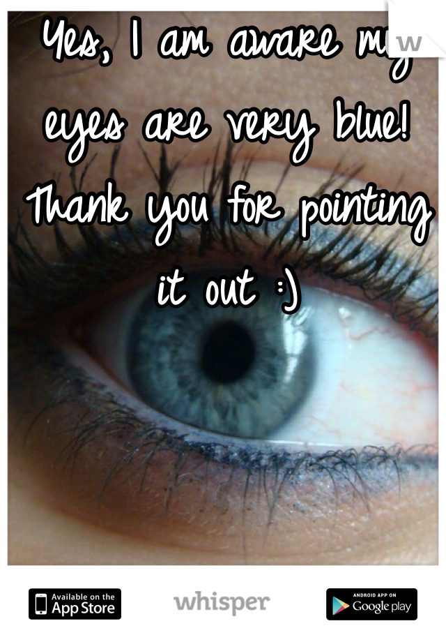 Yes, I am aware my eyes are very blue! Thank you for pointing it out :) 