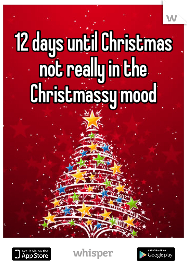 12 days until Christmas not really in the Christmassy mood