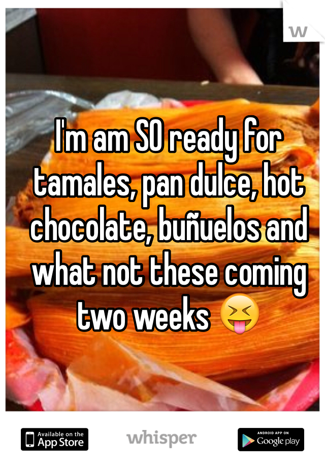 I'm am SO ready for tamales, pan dulce, hot chocolate, buñuelos and what not these coming two weeks 😝