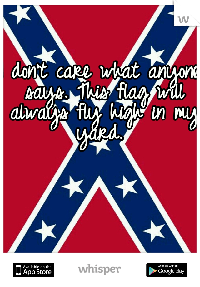I don't care what anyone says. This flag will always fly high in my yard. 
