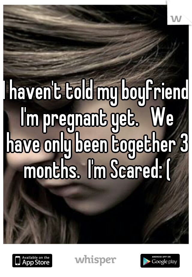 I haven't told my boyfriend I'm pregnant yet.   We have only been together 3 months.  I'm Scared: (