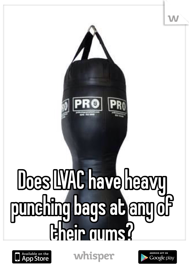 Does LVAC have heavy punching bags at any of their gyms?