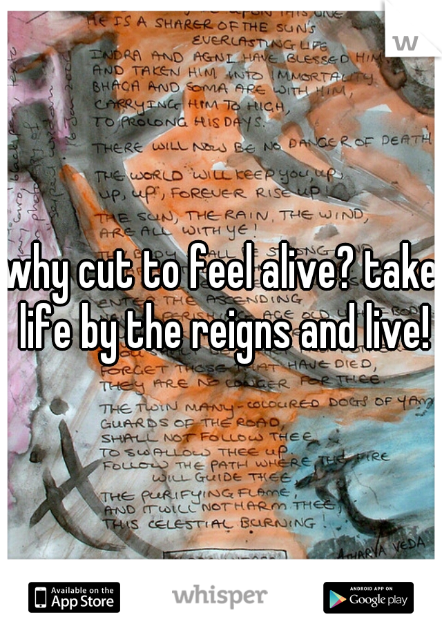 why cut to feel alive? take life by the reigns and live!