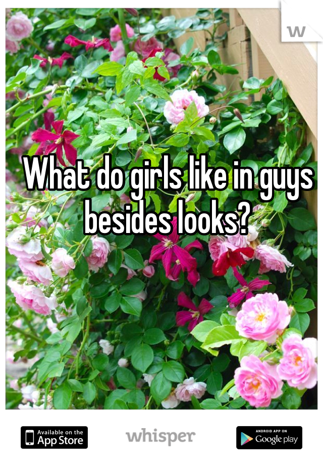 What do girls like in guys besides looks? 