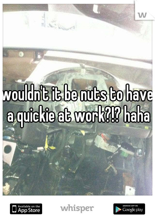 wouldn't it be nuts to have a quickie at work?!? haha