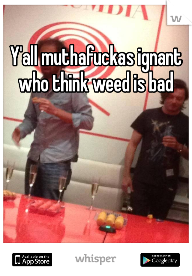 Y'all muthafuckas ignant who think weed is bad