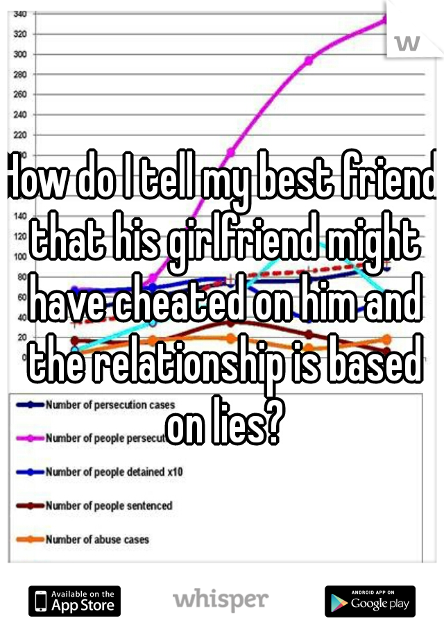 How do I tell my best friend that his girlfriend might have cheated on him and the relationship is based on lies?