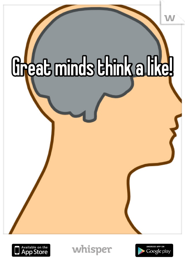 Great minds think a like!
