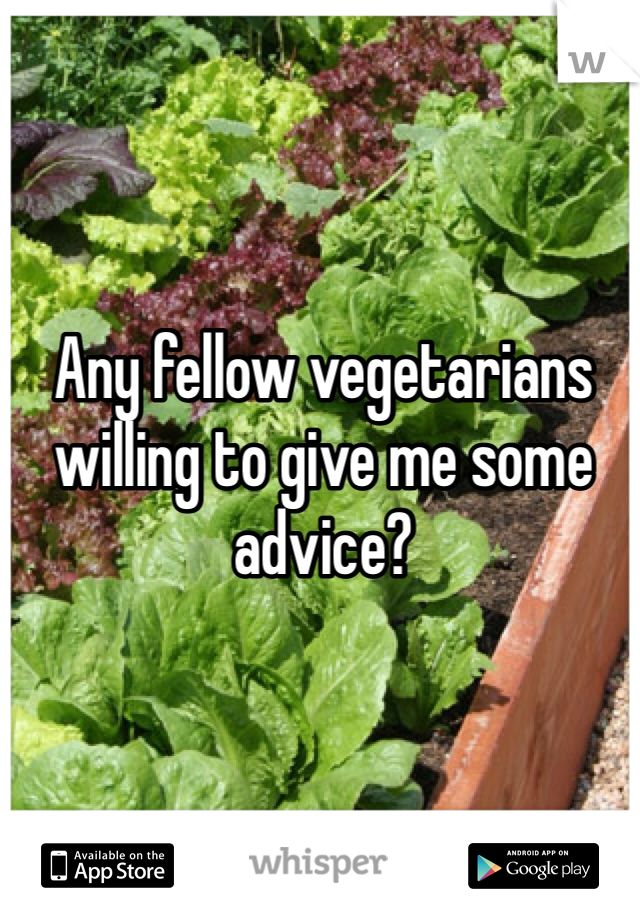 Any fellow vegetarians willing to give me some advice?