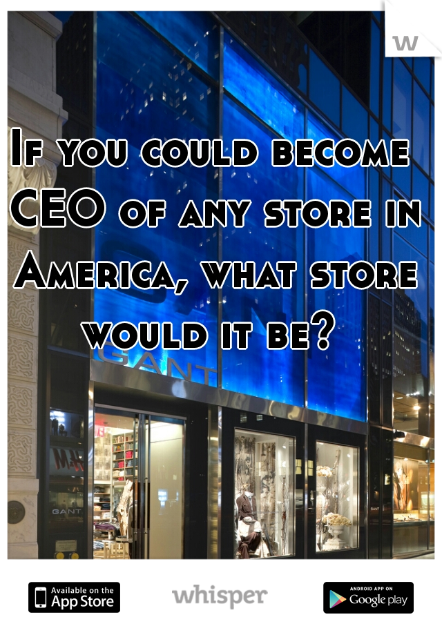 If you could become CEO of any store in America, what store would it be? 