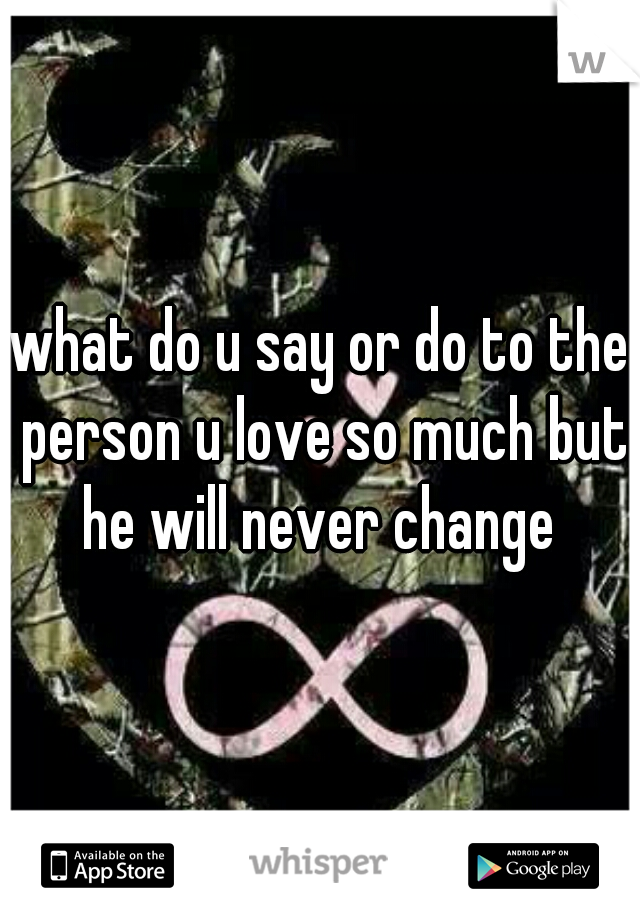 what do u say or do to the person u love so much but he will never change 