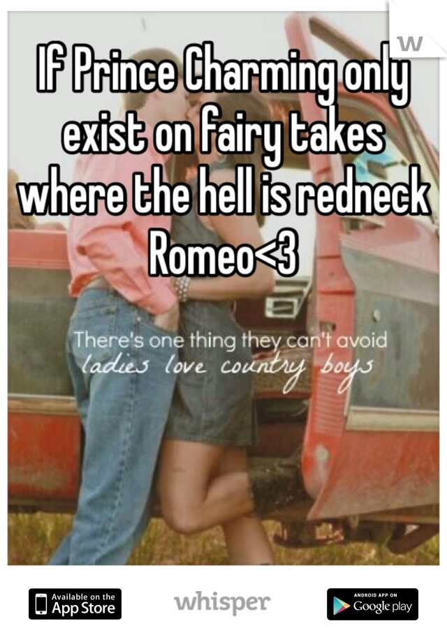 If Prince Charming only exist on fairy takes where the hell is redneck Romeo<3