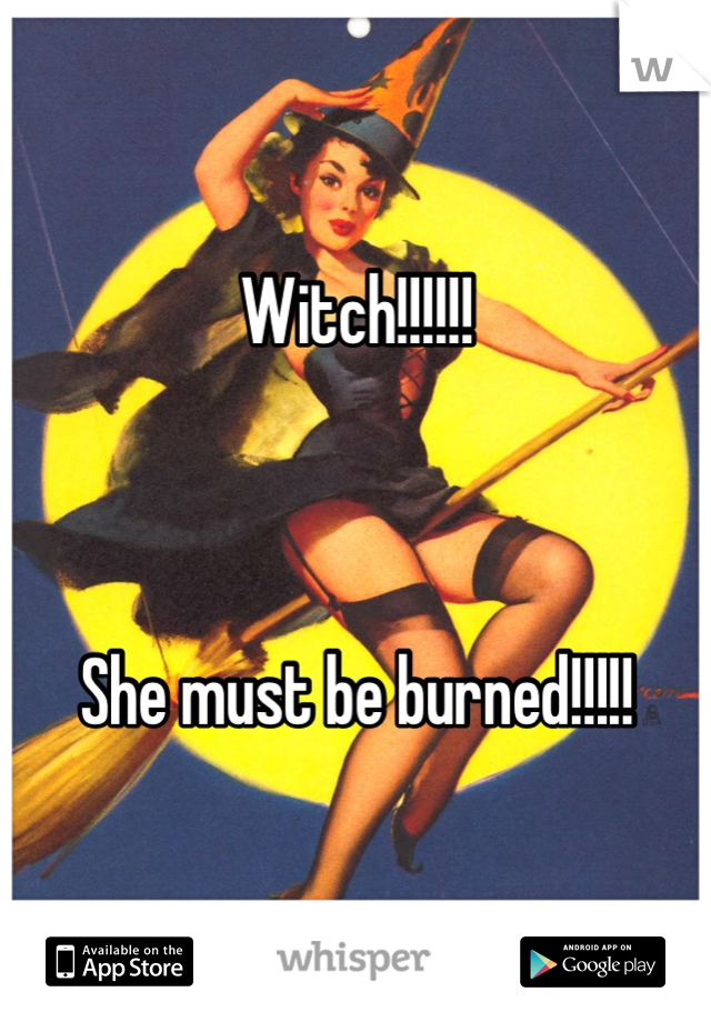 Witch!!!!!!



She must be burned!!!!!
