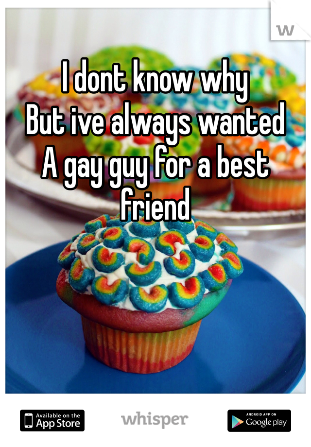 I dont know why
But ive always wanted
A gay guy for a best friend