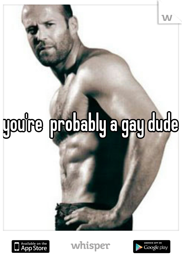you're  probably a gay dude