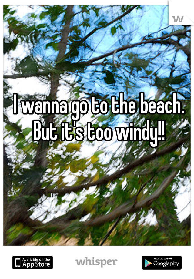 I wanna go to the beach. But it's too windy!!