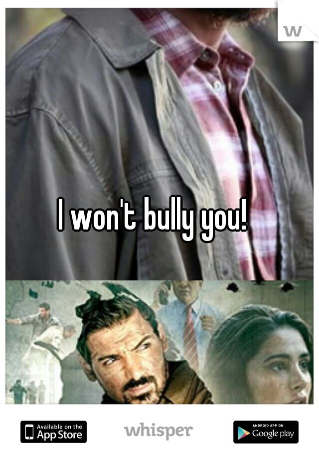 I won't bully you!  
