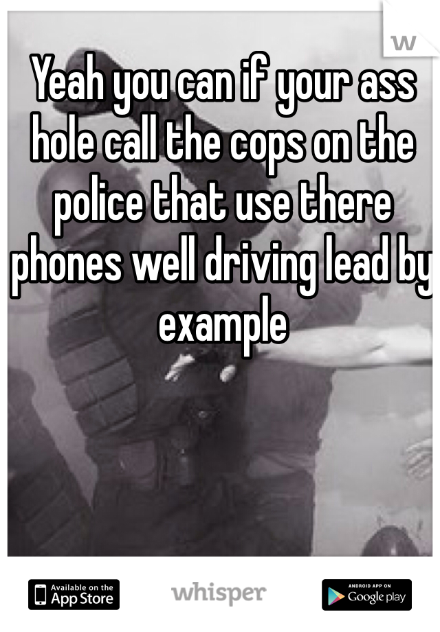 Yeah you can if your ass hole call the cops on the police that use there phones well driving lead by example 