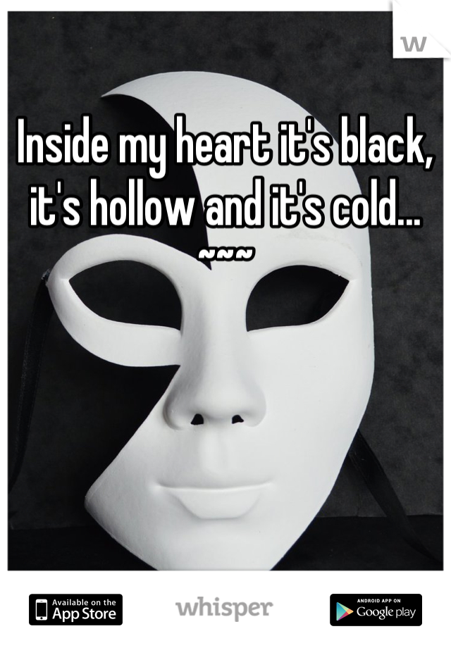 Inside my heart it's black, it's hollow and it's cold...
~~~