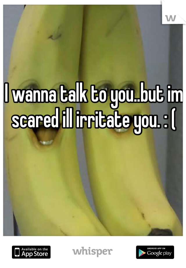 I wanna talk to you..but im scared ill irritate you. : (
