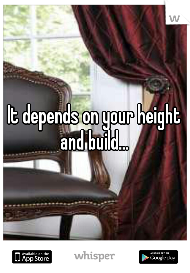 It depends on your height and build... 