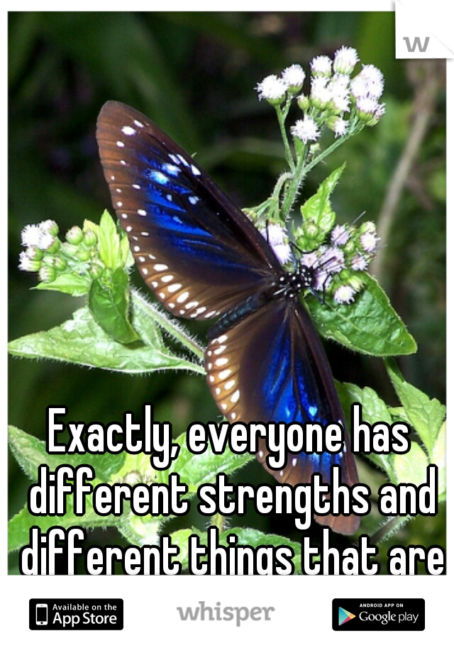 Exactly, everyone has different strengths and different things that are beautiful about them! :)