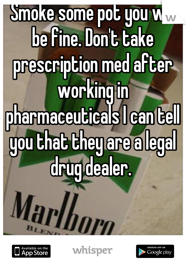 Smoke some pot you will be fine. Don't take prescription med after working in pharmaceuticals I can tell you that they are a legal drug dealer. 