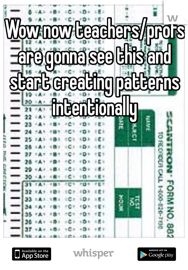 Wow now teachers/profs are gonna see this and start creating patterns intentionally