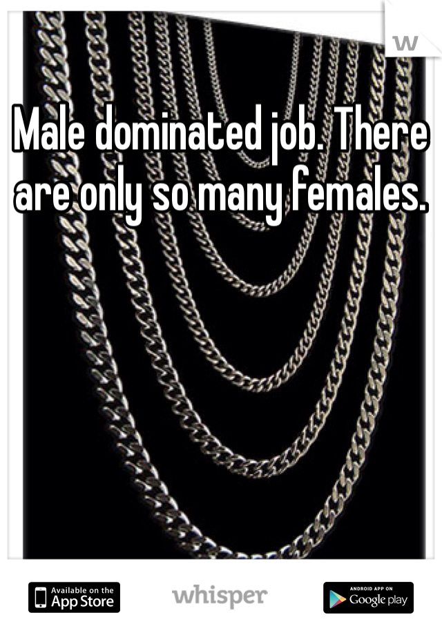 Male dominated job. There are only so many females.