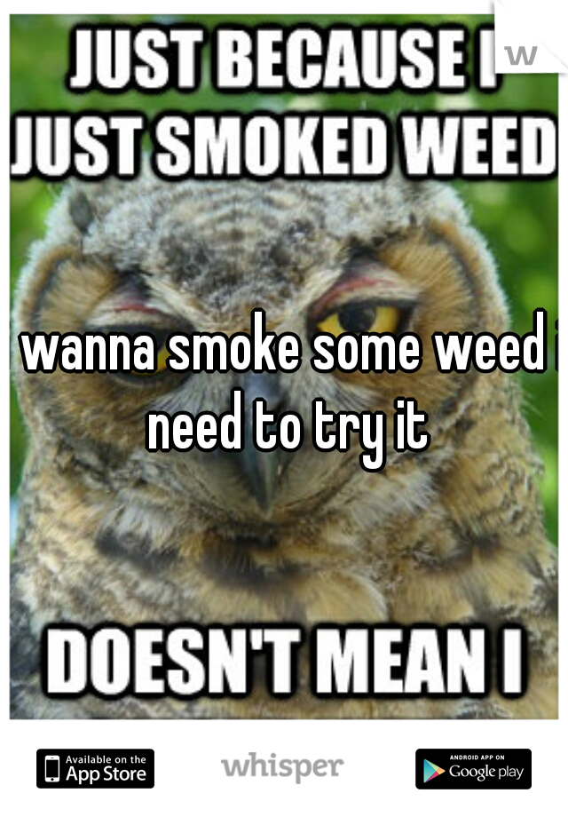 i wanna smoke some weed i need to try it