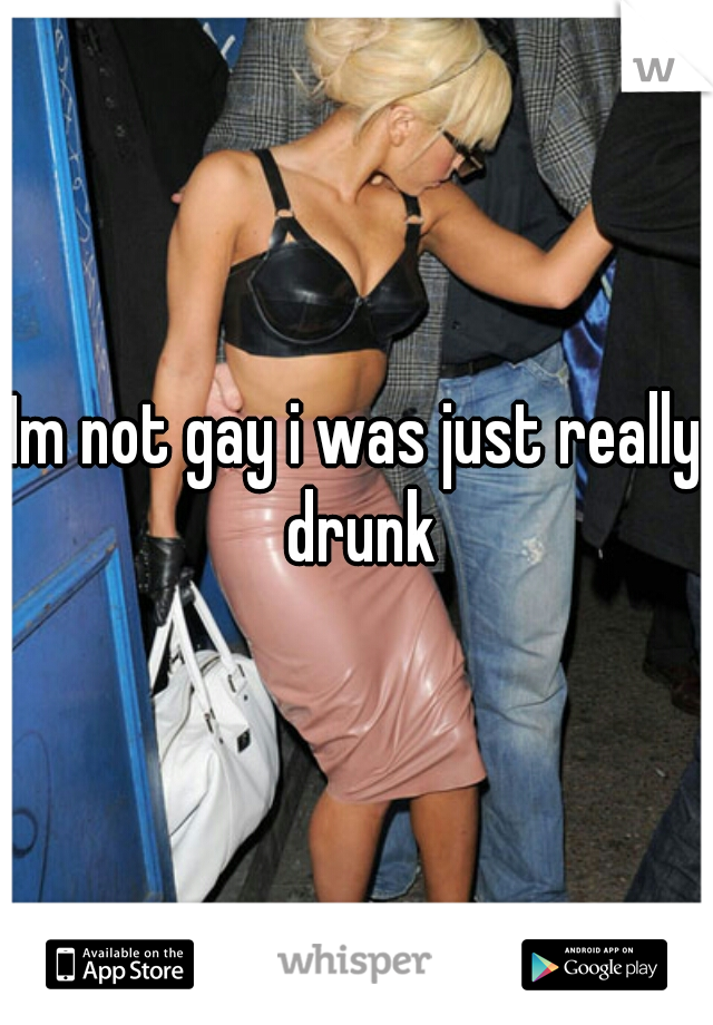 Im not gay i was just really drunk