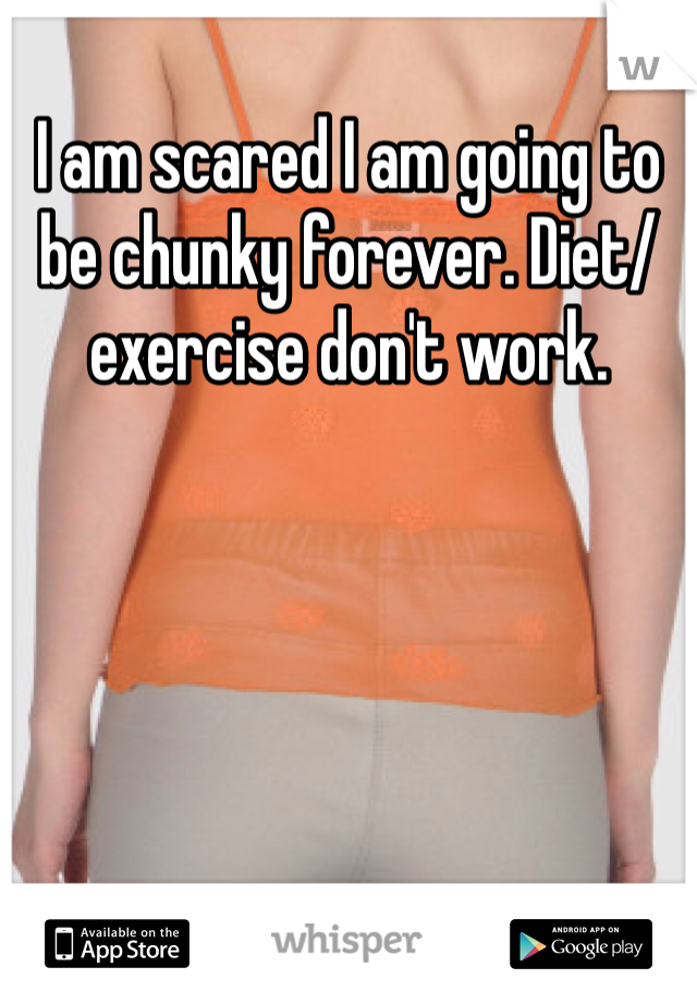 I am scared I am going to be chunky forever. Diet/exercise don't work.