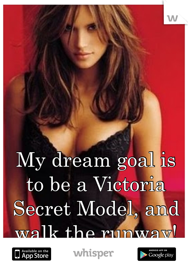 My dream goal is to be a Victoria Secret Model, and walk the runway! 