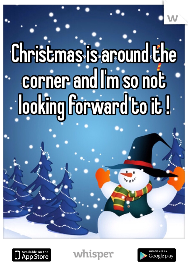 Christmas is around the corner and I'm so not looking forward to it !