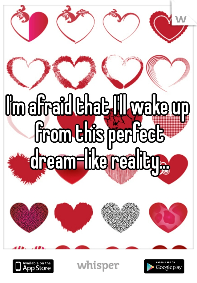 I'm afraid that I'll wake up from this perfect dream-like reality...