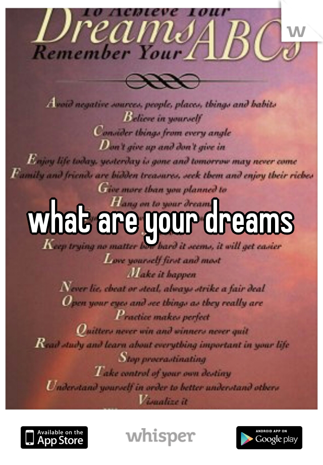 what are your dreams