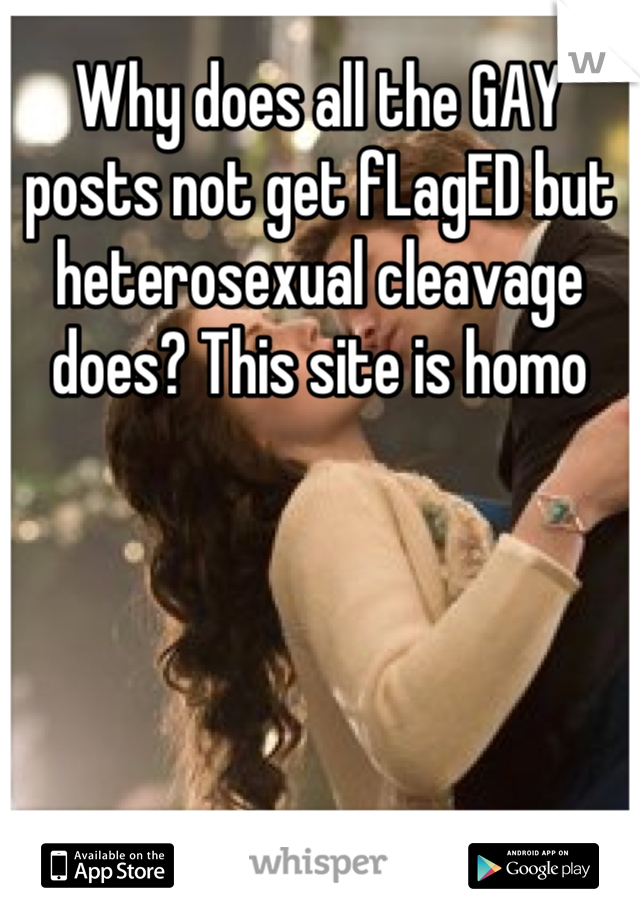 Why does all the GAY posts not get fLagED but heterosexual cleavage does? This site is homo