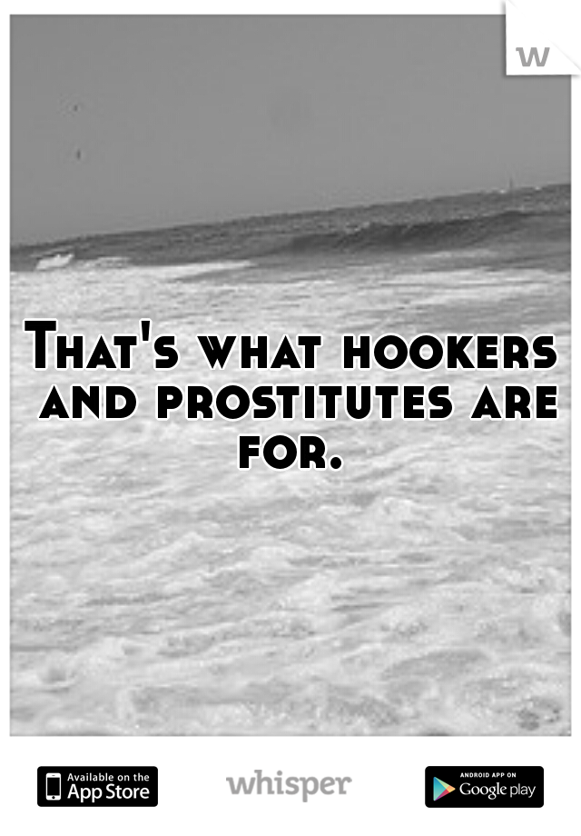 That's what hookers and prostitutes are for. 